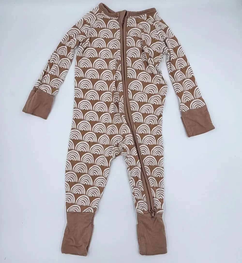Little Sleepies Rust Rainbows Zippy Bamboo Pajamas 3-6 months